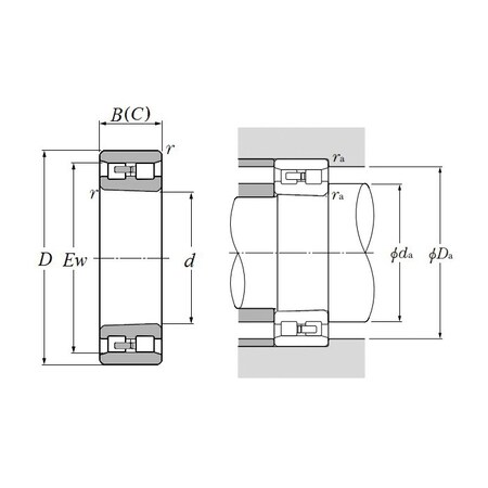 Ntn Precision Cylindrical Roller Bearings, 25 mm Dia Bore, 47 mm OD, 2 Rows, 16 mm W, 30000 N Load NN3005KC1NAP4